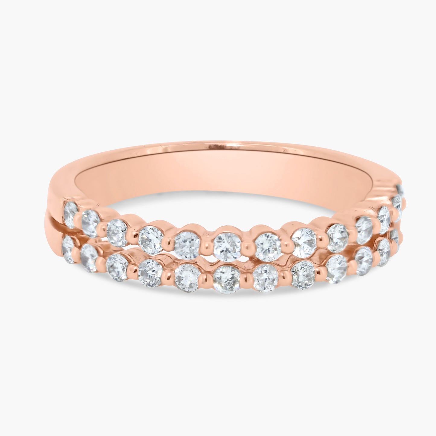 14K Rose Gold Two Row Band - R602114