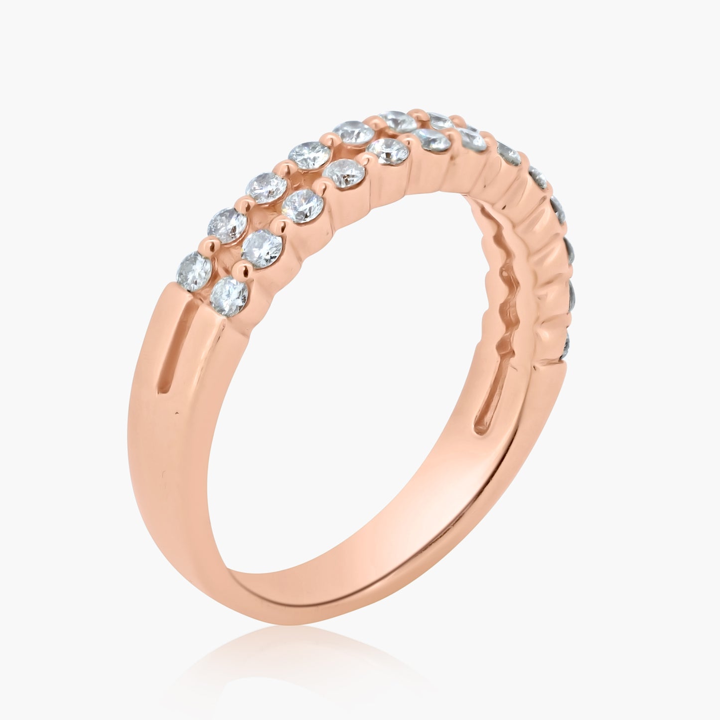 14K Rose Gold Two Row Band - R602114