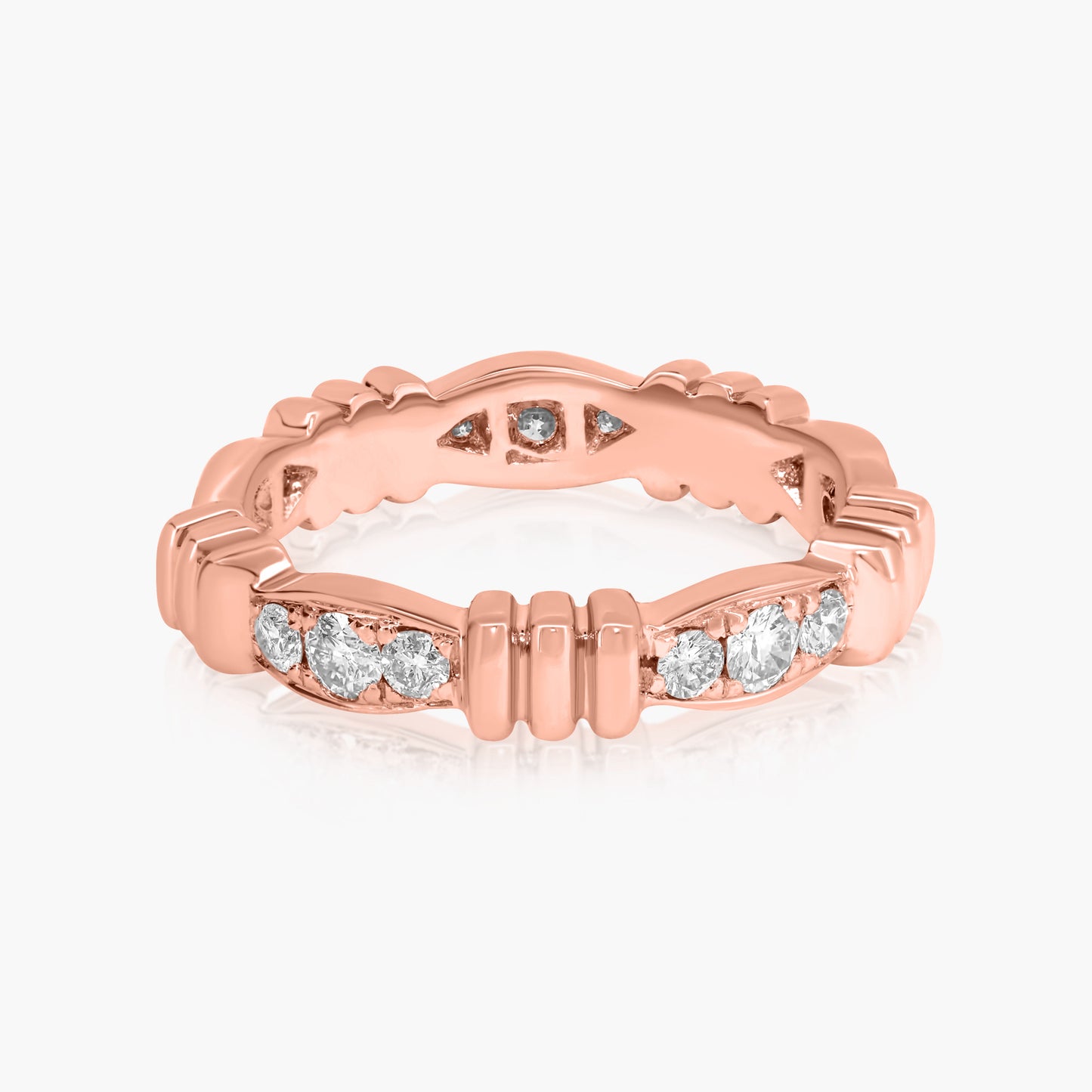 14K Rose Gold Round Diamond Band - R602298