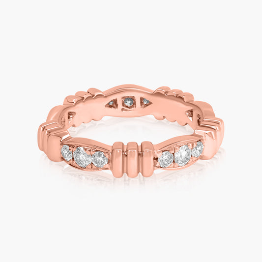 14K Rose Gold Round Diamond Band - R602298