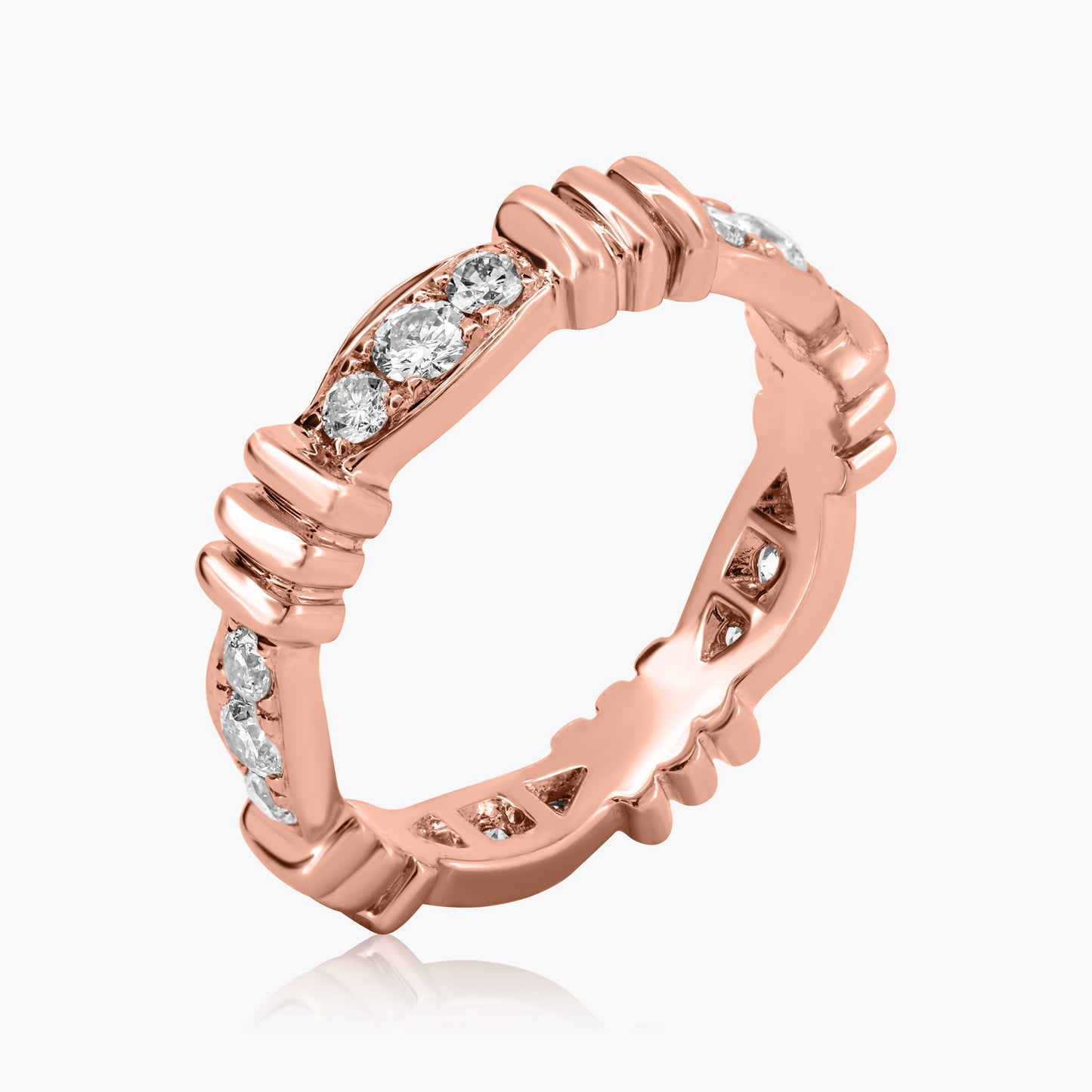 14K Rose Gold Round Diamond Band - R602298