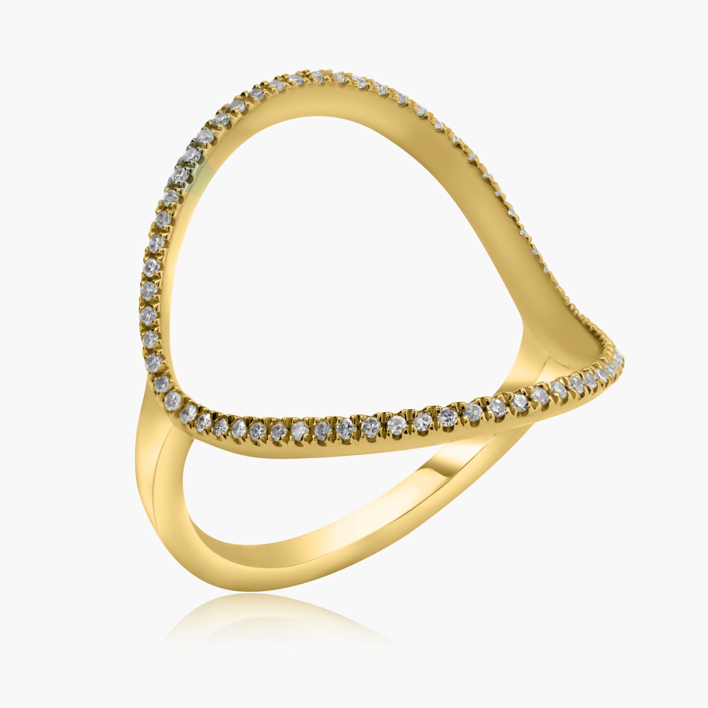 14K Yellow Gold Dainty Round Diamond Ring - R60241002