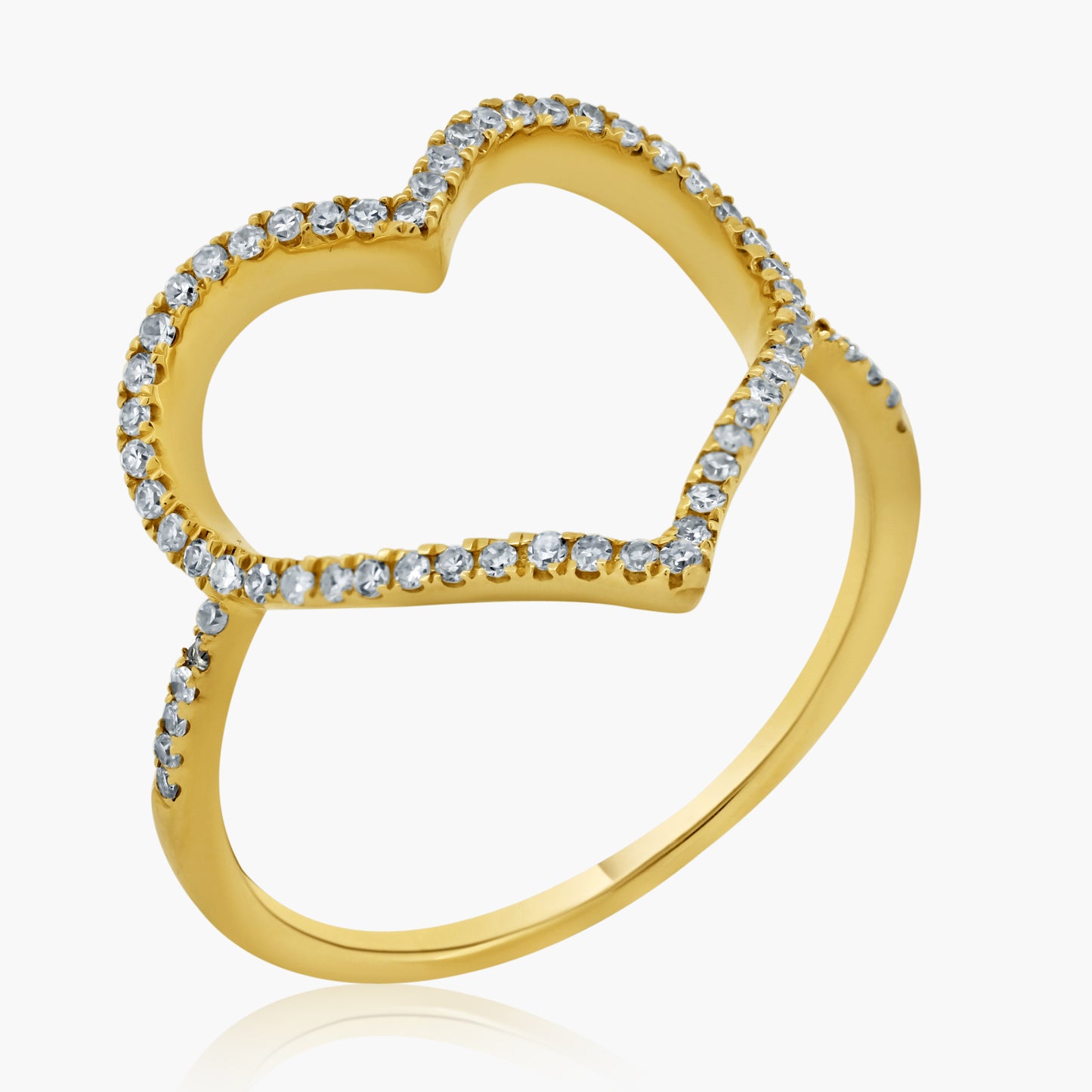 14K Yellow Gold Dainty Heart Shape Ring - R60432001