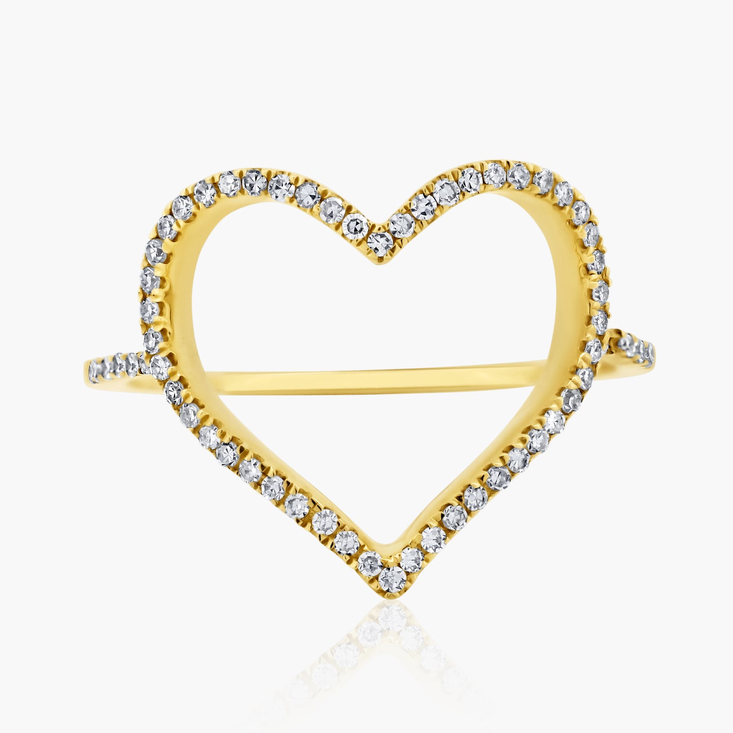 14K Yellow Gold Dainty Heart Shape Ring - R60432001