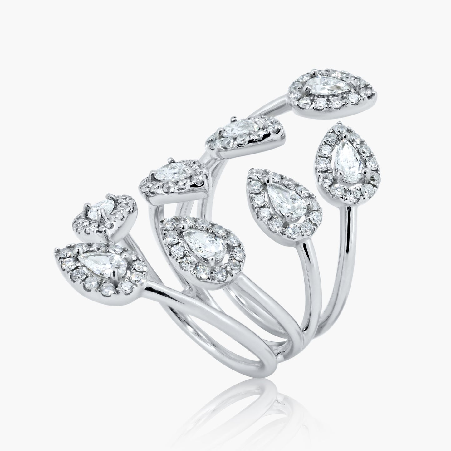 14K White Gold Statement Open Ring-R604450