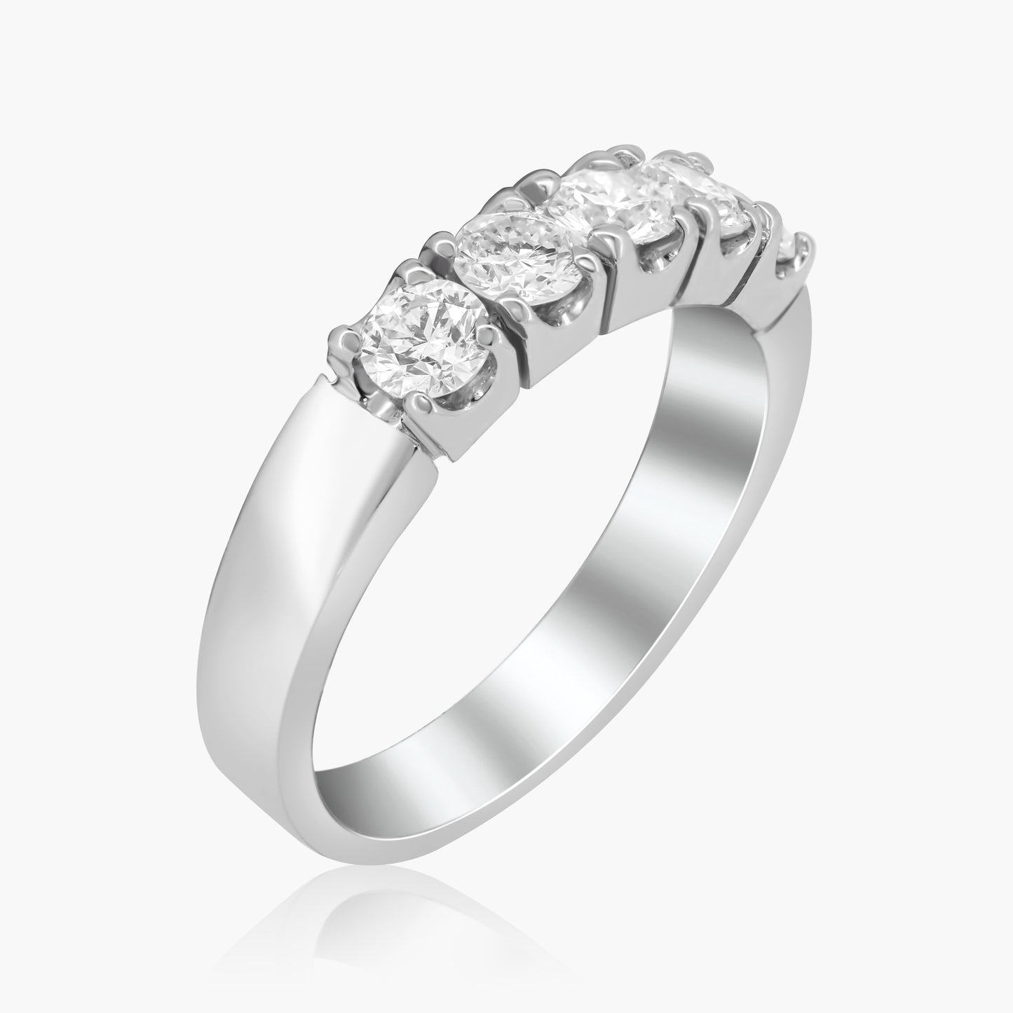 14K White Gold Round Diamond Band-R604565-15HS