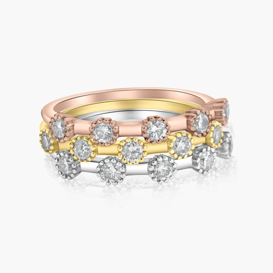 14K Tri Color Stackable Ring (set of 3)-R60475702