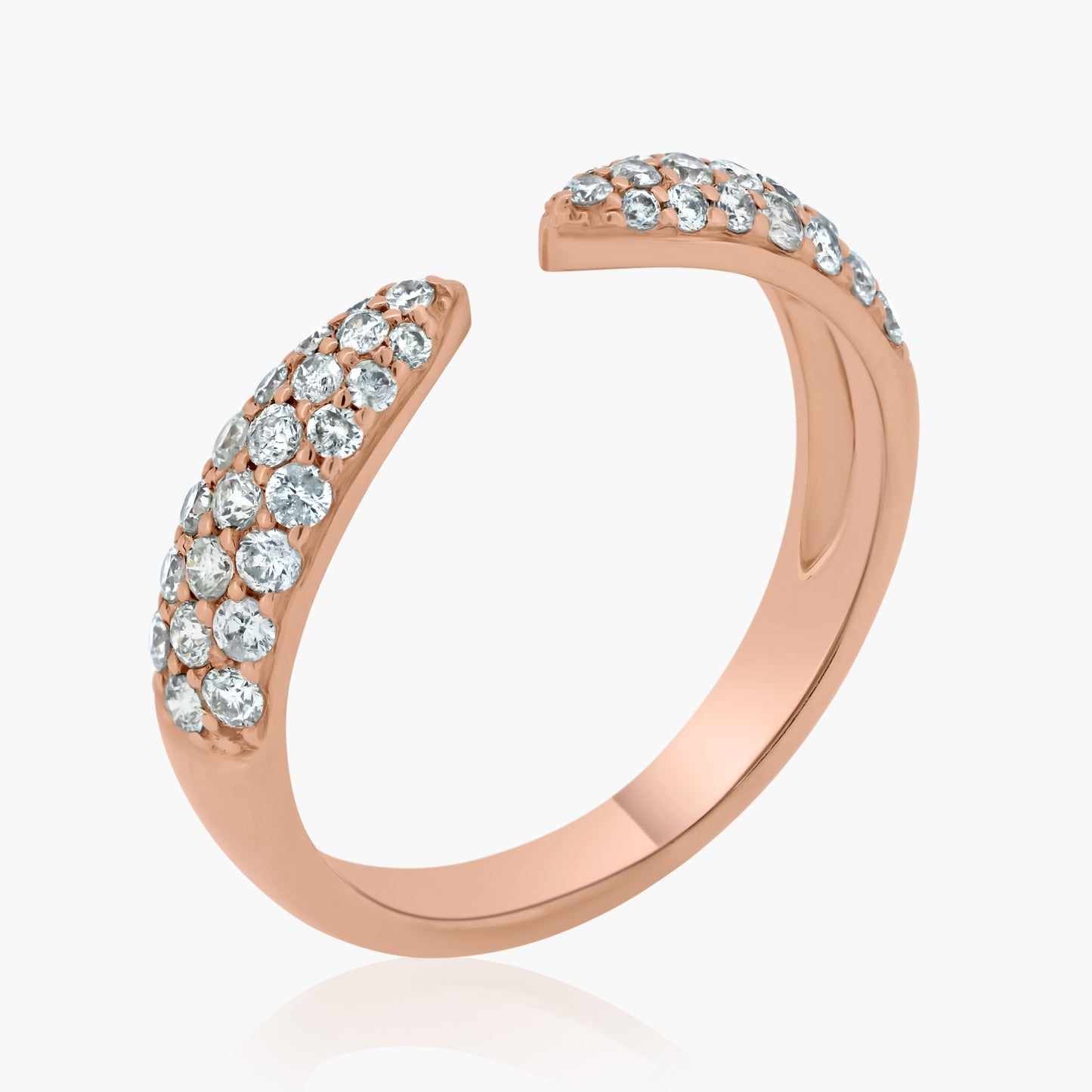 14K Rose Gold Pave Diamond Claw Ring - R60487801