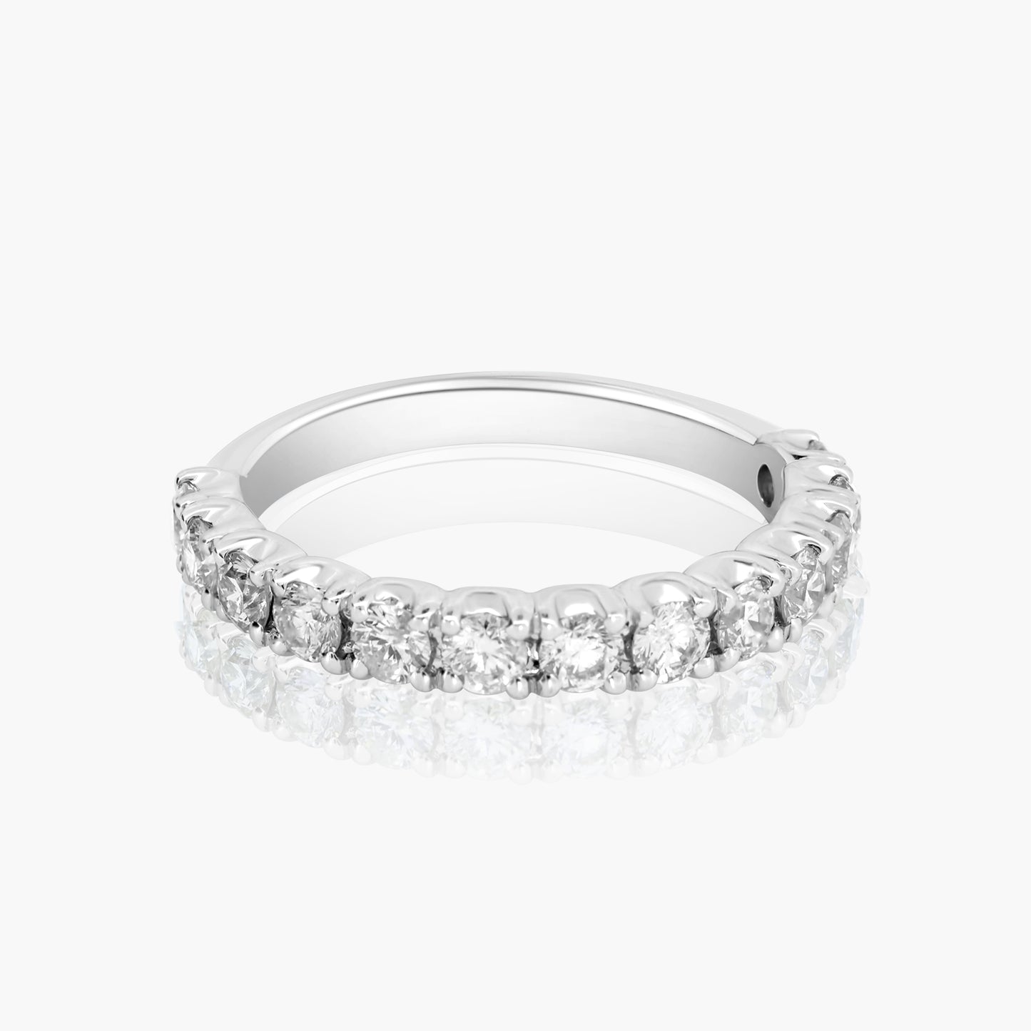 14K White Gold Round Diamond Band-R604915