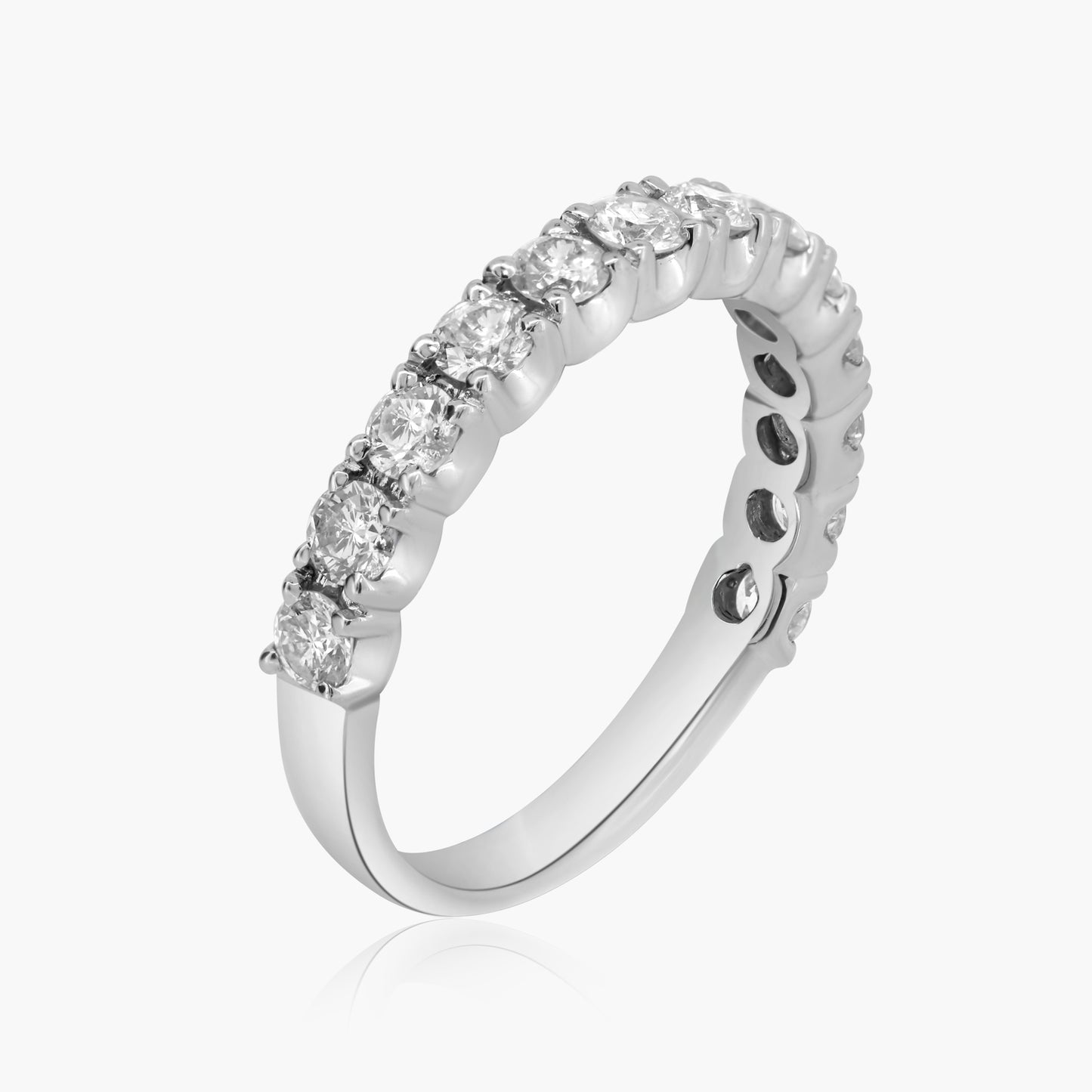 14K White Gold Round Diamond Band-R604915