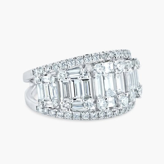 14K White Gold Baguette Ring - R605491