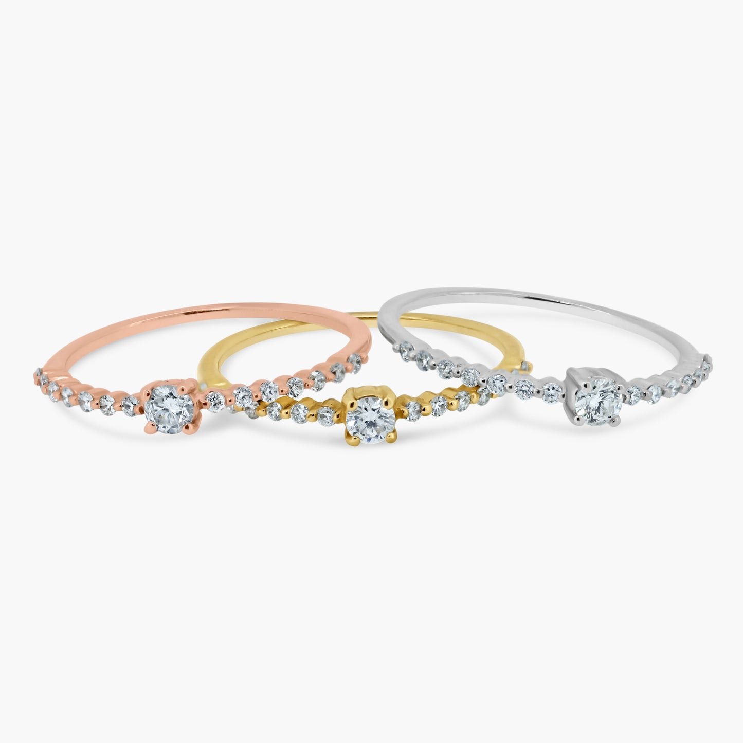 14K Tri Color Stackable Ring (set of 3)-R60570901-2