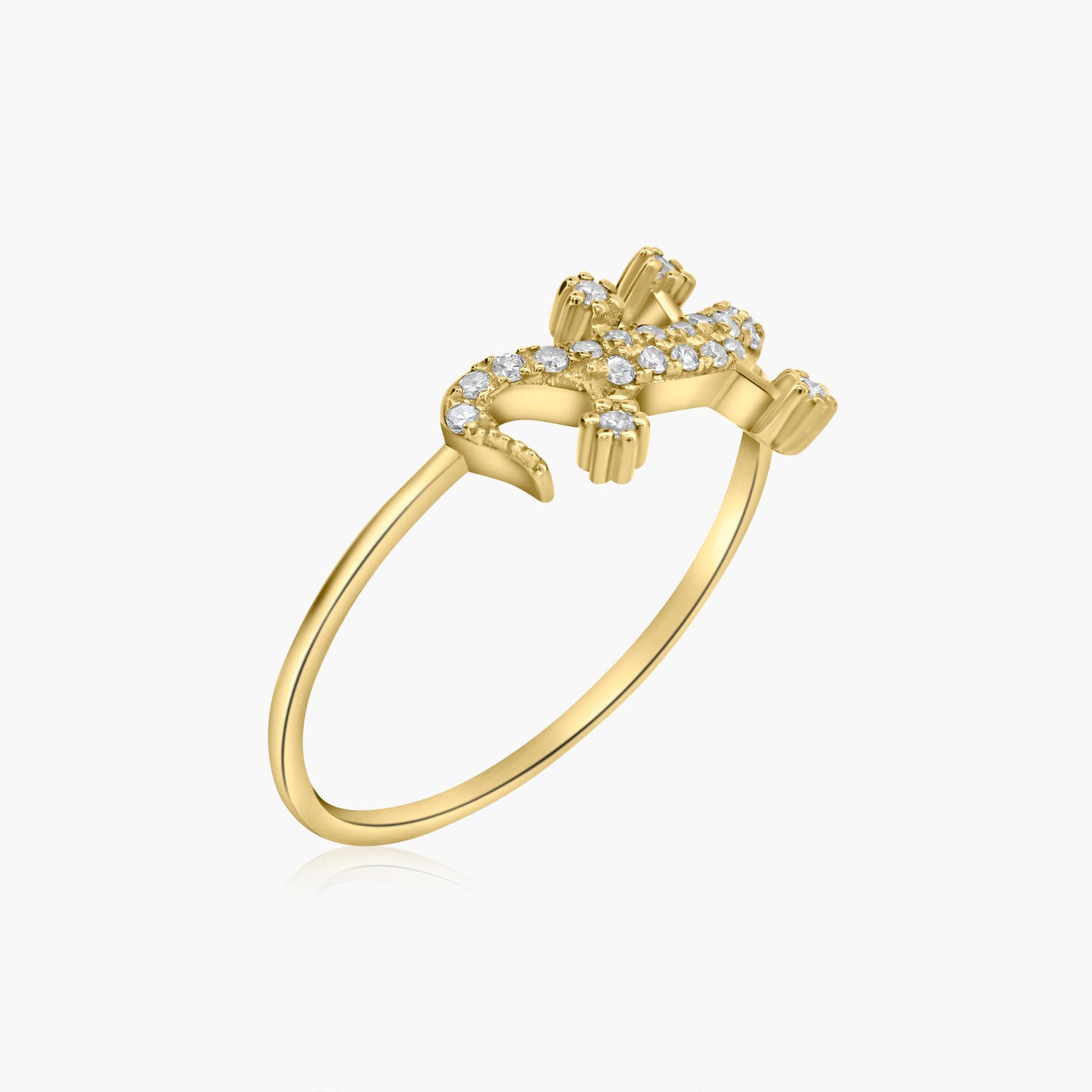 14K Yellow Gold Dainty Lizard Ring - R60588702