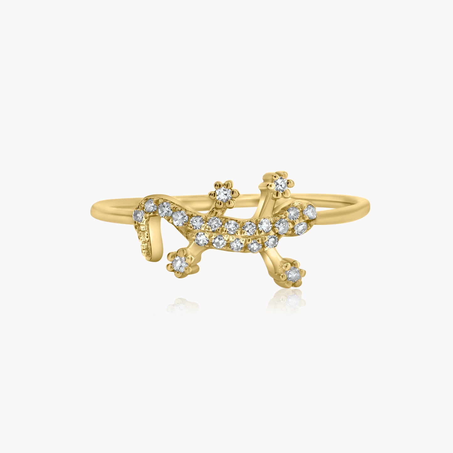 14K Yellow Gold Dainty Lizard Ring - R60588702