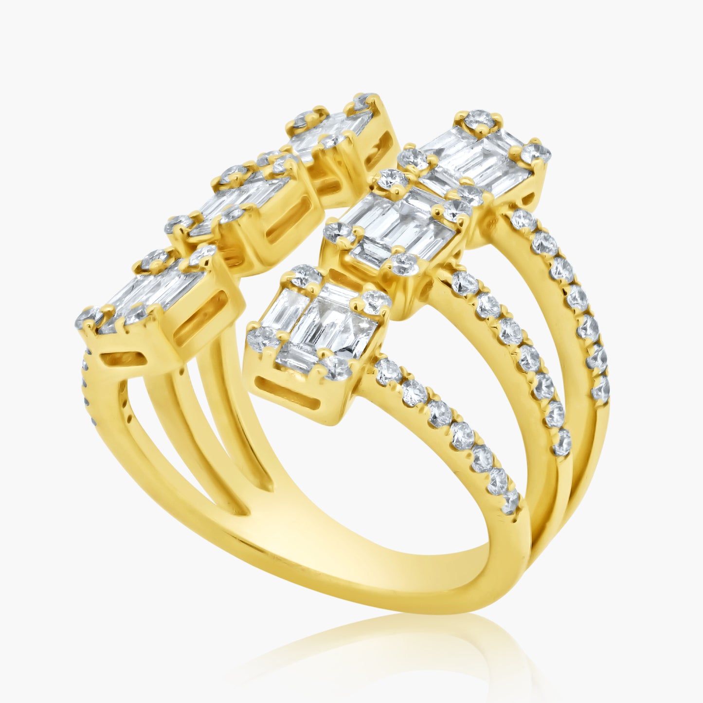 14K Yellow Gold Baguette Open Ring - R605911