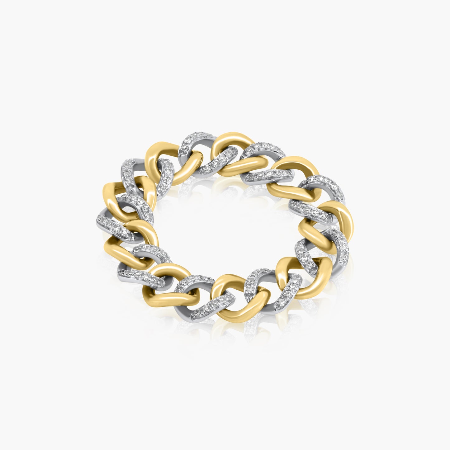 14K Two Tone Chain Link Ring-R60594105