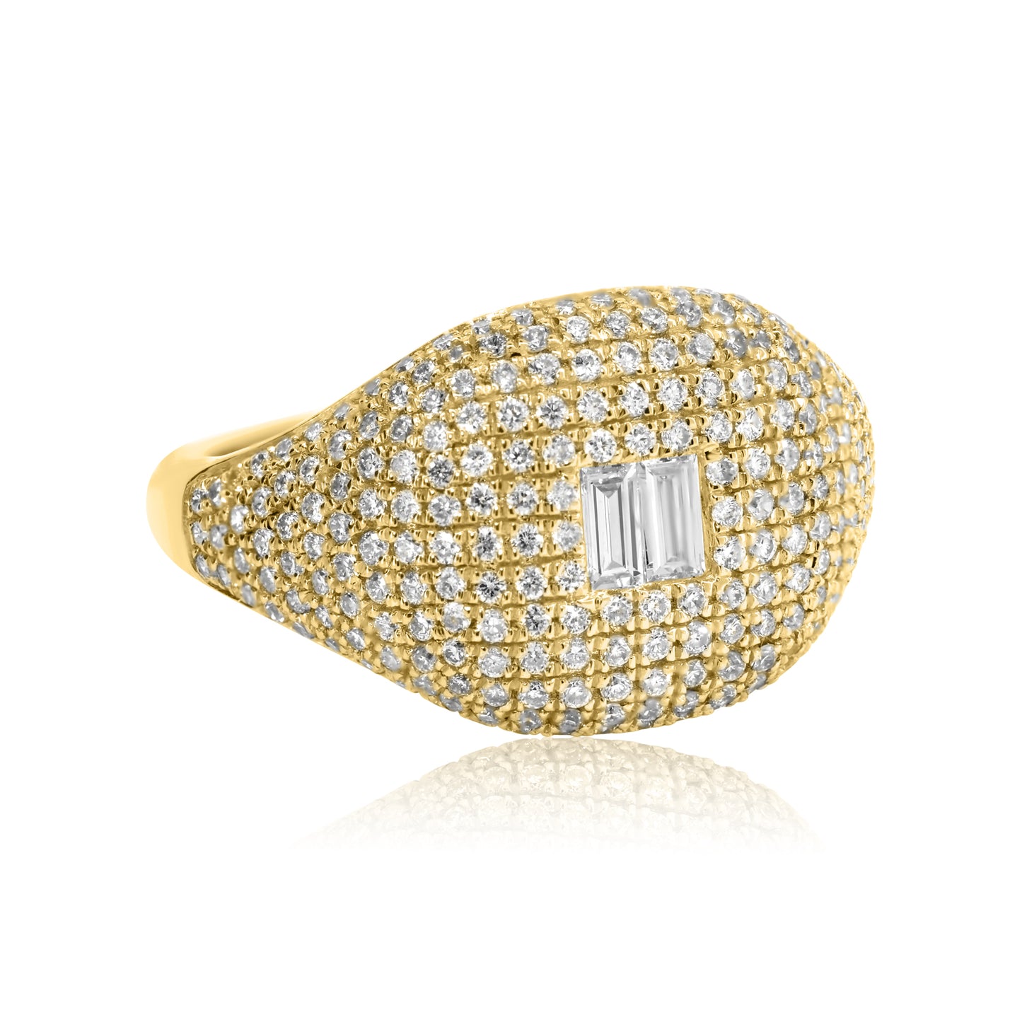 14K Yellow Gold Center Baguette Pinky Ring - R60600502