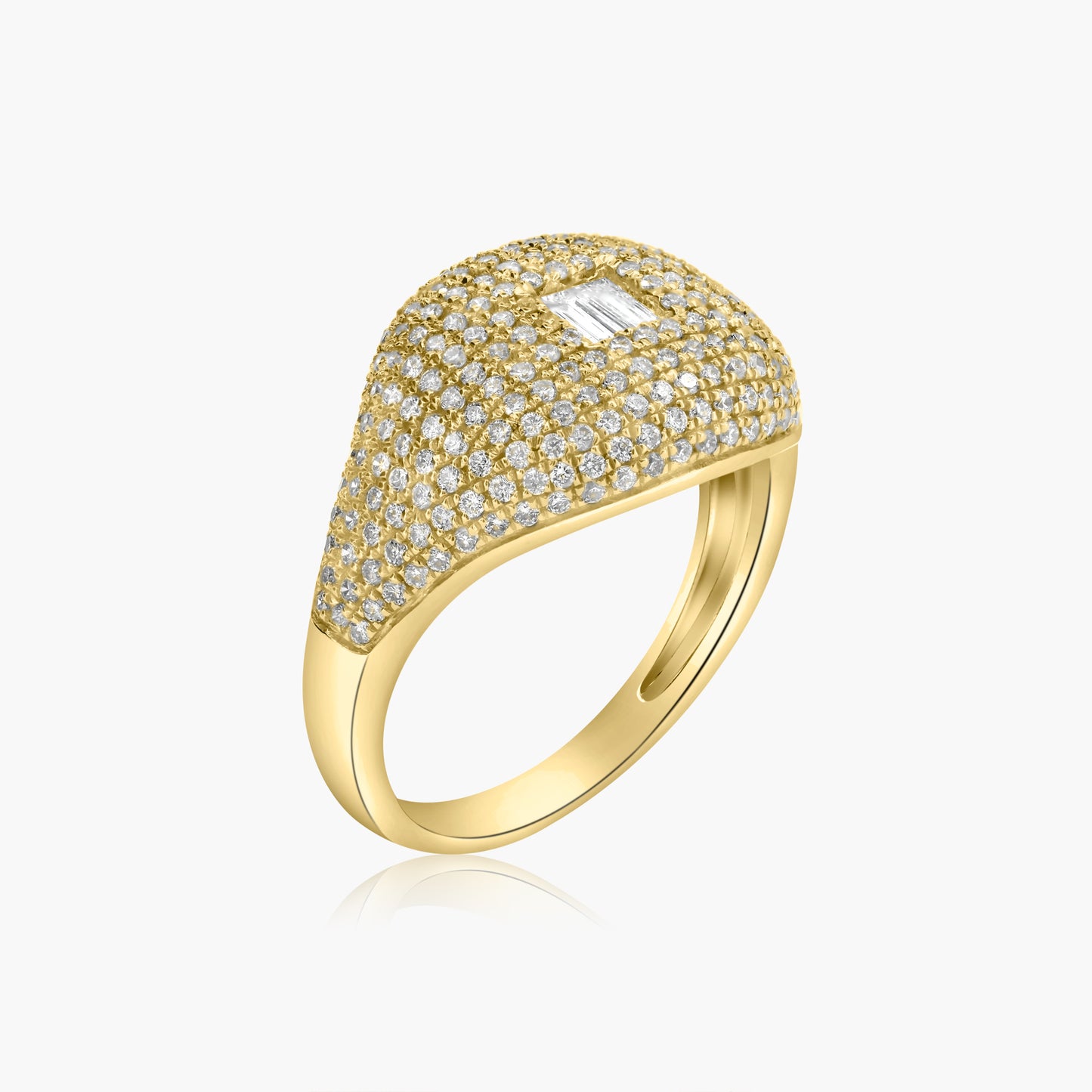 14K Yellow Gold Center Baguette Pinky Ring - R60600502