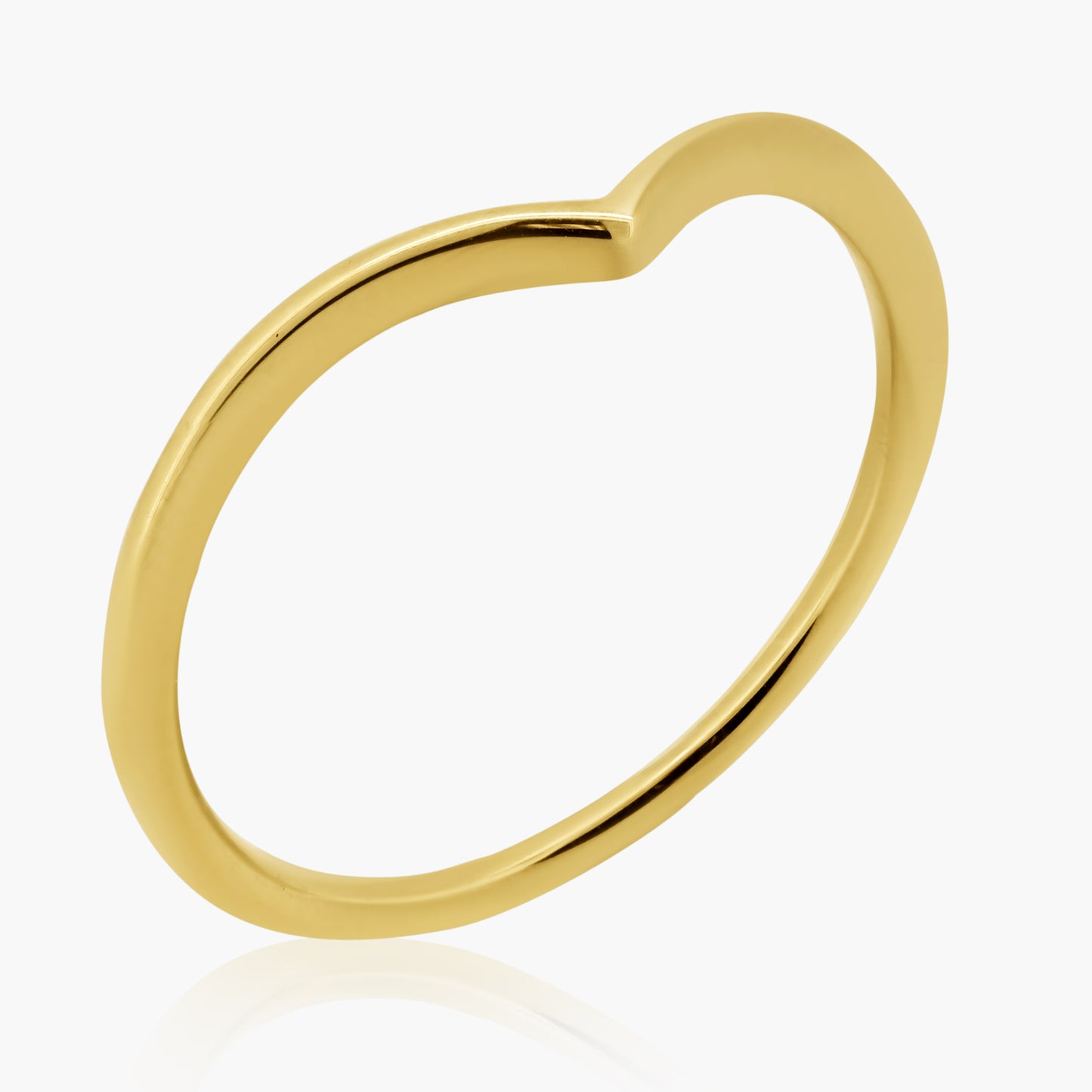 14K Yellow Gold Stackable Curved Ring - R606034