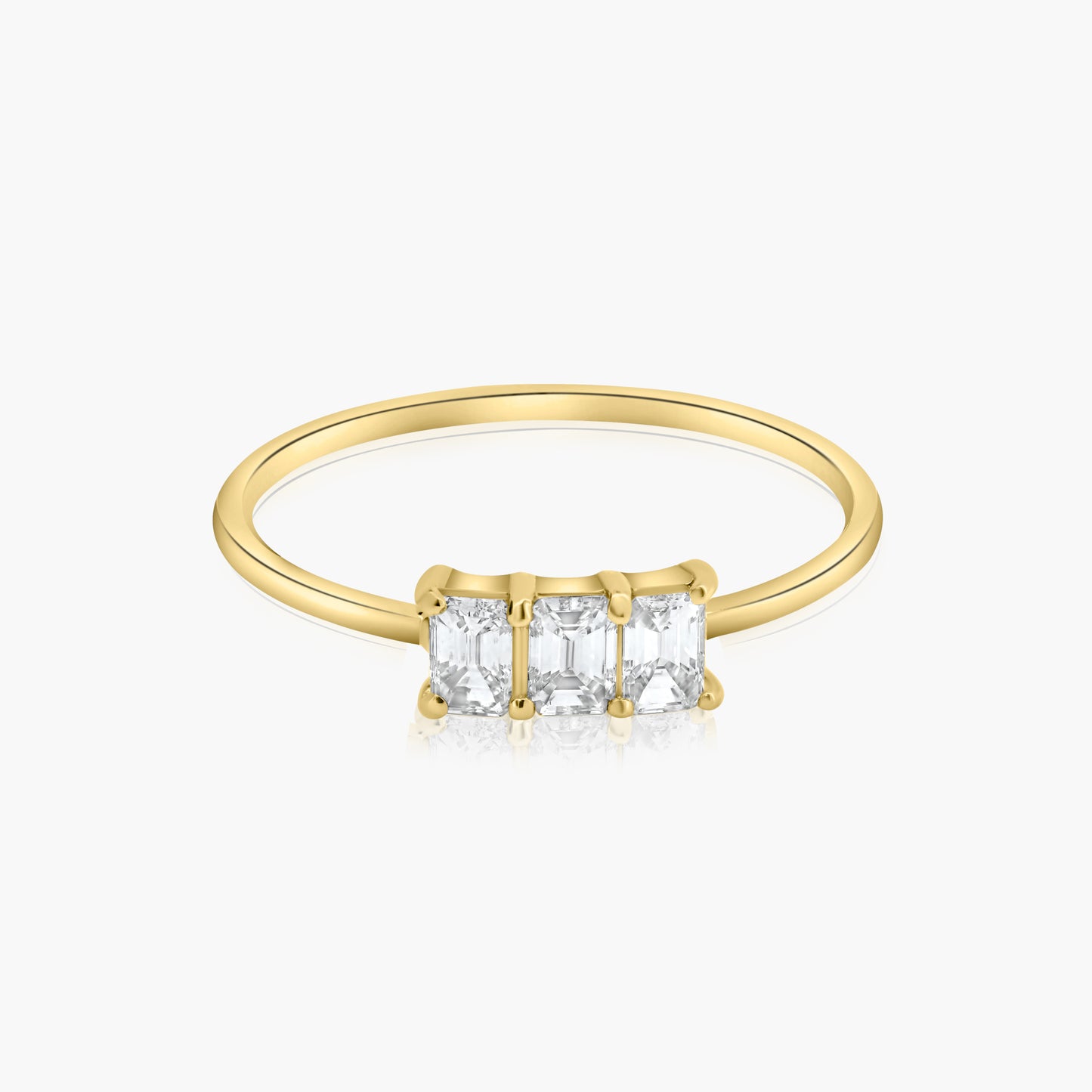 14K Yellow Gold Dainty Tri Diamond Ring - R60604101