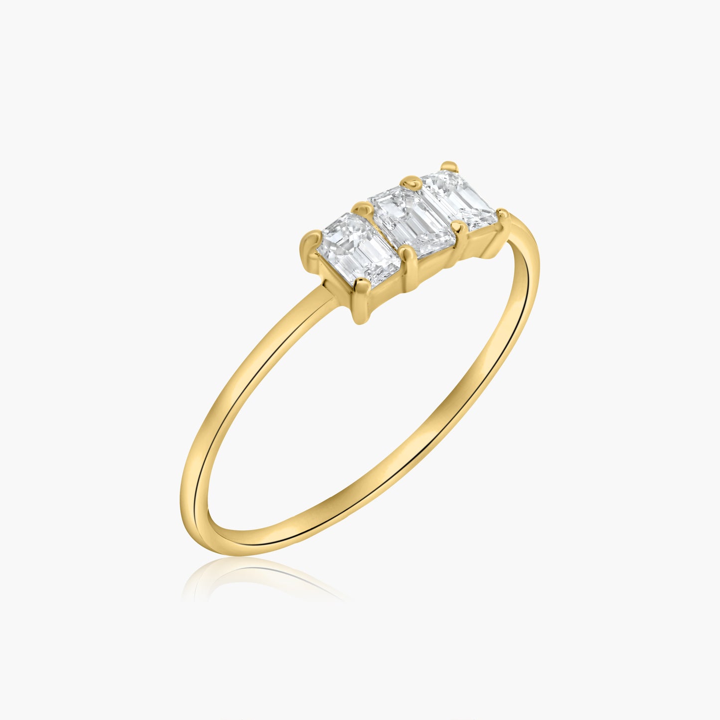 14K Yellow Gold Dainty Tri Diamond Ring - R60604101