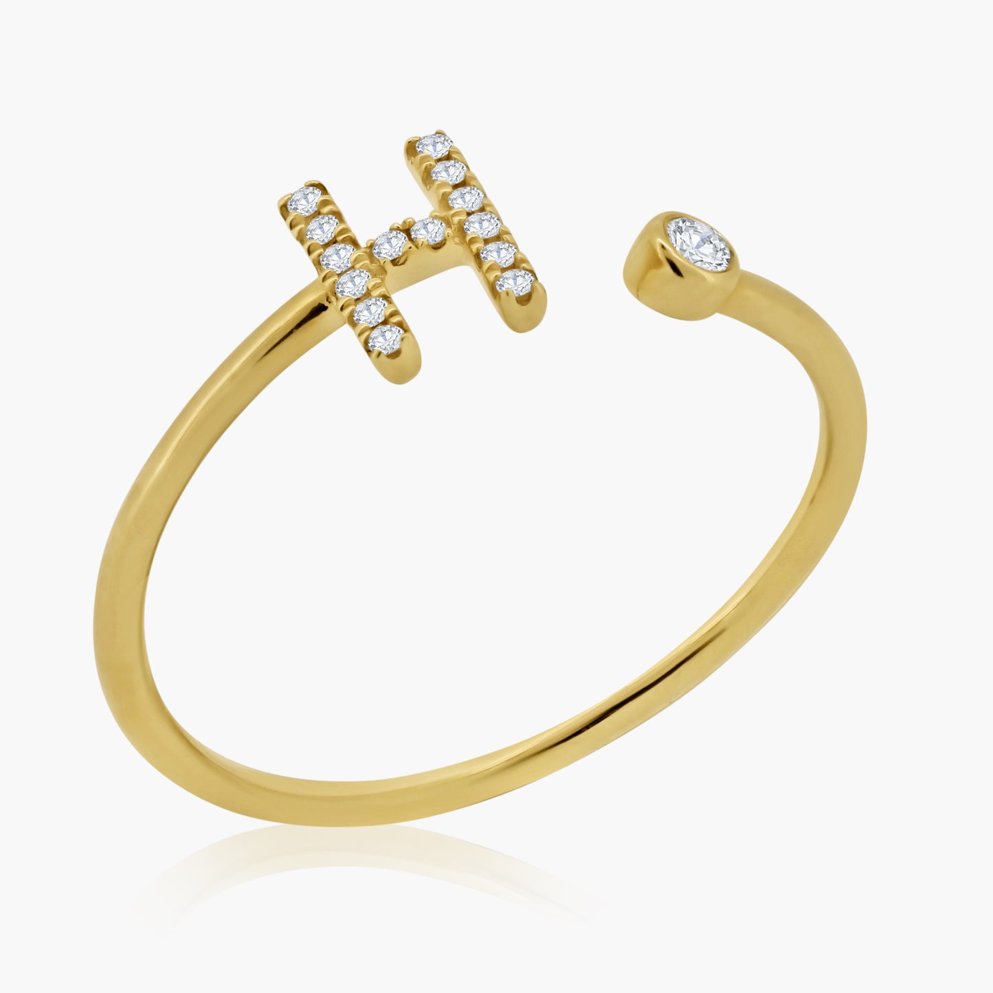 14K Yellow Gold Personalized Initial Open Ring-R60610512