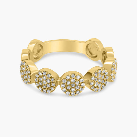 14K Yellow Gold Pave Diamond Band - R606242