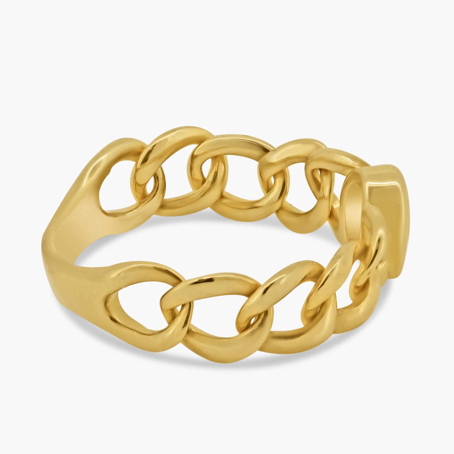 14K Yellow Gold Oval Diamond Chain Link Ring-R60633605