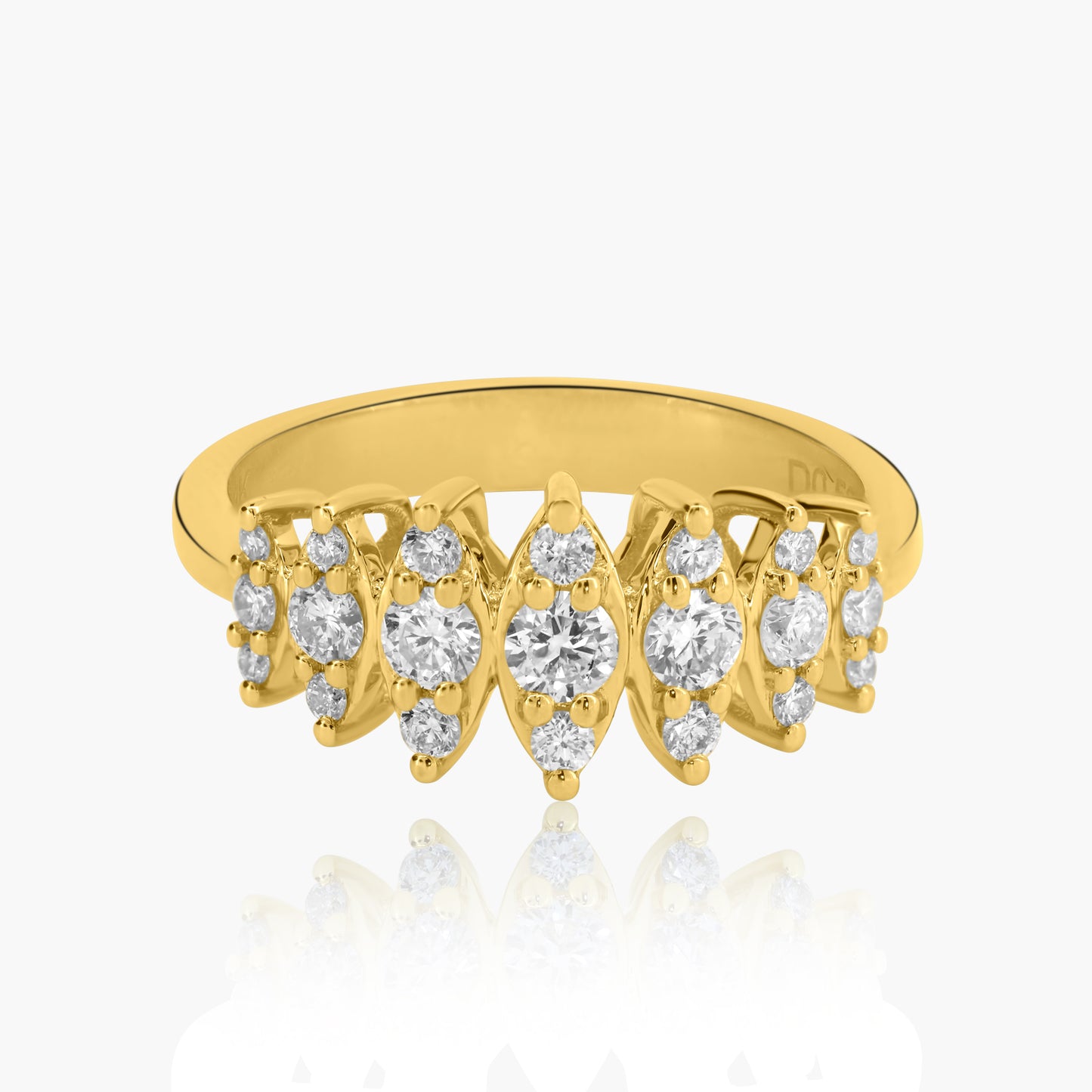 14K Yellow Gold Dainty Round Diamond Band - R60644101