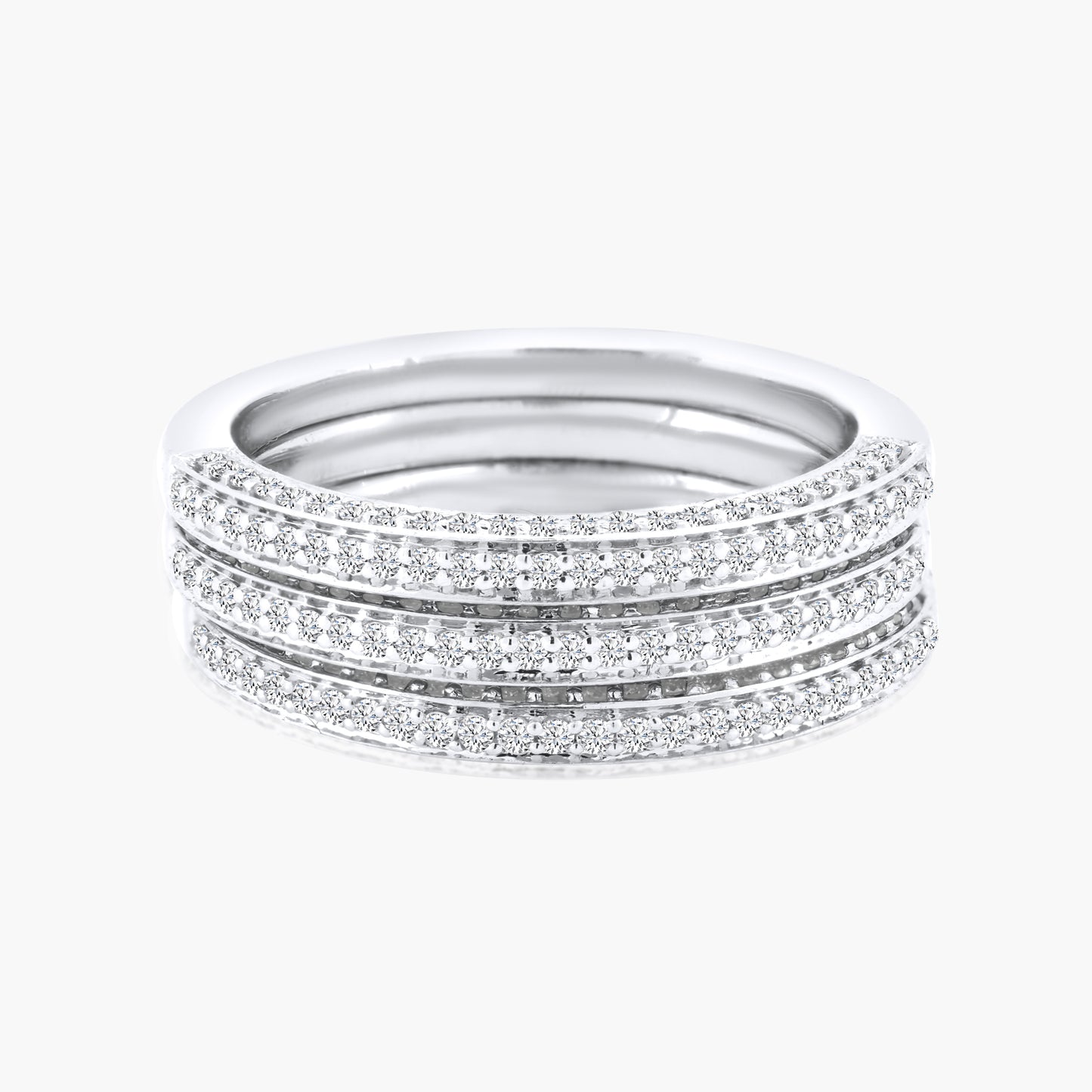 14K White Gold Stackable Ring (set of 3) - R90224SHAW5A-1